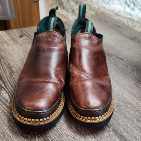 Georgia Giant Boots Mens 11M Romeo Slip-On Work US Brown Leather Oil Resistant - Picture 2 of 13